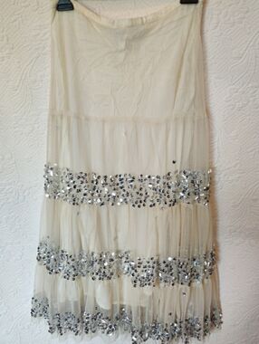 Marciano Vintage Layered Tulle Sequin Skirt With Under Slip Attached  1967 S/P